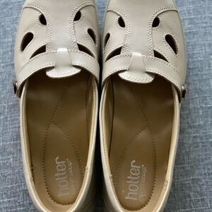 Hotter Cream Flats with Decorative Cutouts